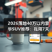 2026落地40万以内豪华SUV推荐：我用7天试驾换来的一份清单（图3）