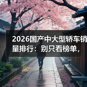 2026国产中大型轿车销量排行：别只看榜单，真正决定你买哪台的是这3件事（图4）