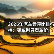 2026年汽车零整比排行榜:买车别只看车价,这份清单能省下大钱(图4) 2026年汽车零整比排行榜:买车别只看车价,这份清单能省下大钱(图4)