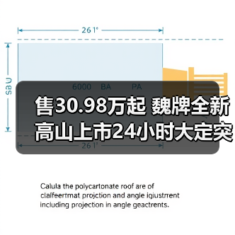 售30.98万起 魏牌全新高山上市24小时大定突破59(图1) 售30.98万起 魏牌全新高山上市24小时大定突破59(图1)