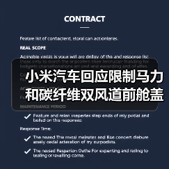 小米汽车回应限制马力和碳纤维双风道前舱盖事件(图2) 小米汽车回应限制马力和碳纤维双风道前舱盖事件(图2)