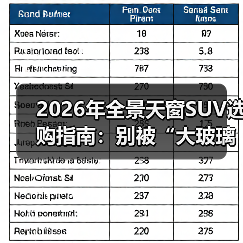 2026年全景天窗SUV选购指南：别被“大玻璃”忽悠了（图2）